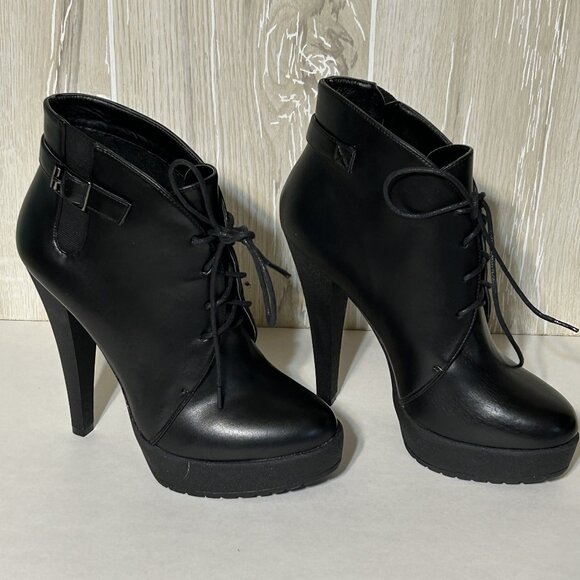 Charles David Lace Up Stilletto Ankle Booties 8 NIB - Picture 2 of 9